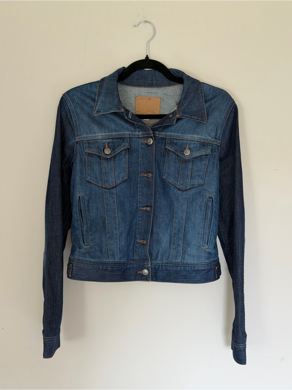Joe’s Jeans Fitted Denim Jacket Women’s L Two Tone Stretch Jean Jacket